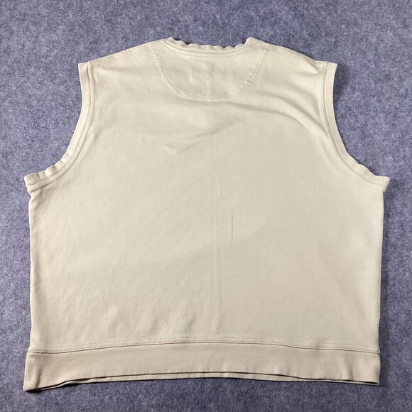 Jack Nicklaus Golden Bear Mens V-Neck Golf Sweater Vest Size Large Beige Cotton - Picture 4 of 11